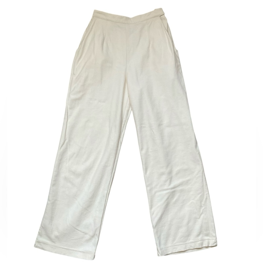 Vintage Liz Wear Straight Leg Wide-Leg Joggers – Cream, Size Small